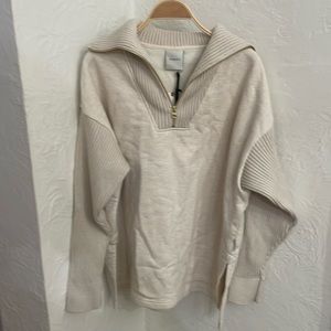 VARLEY Women's Owens Half-Zip Sweatshirt Size L In White